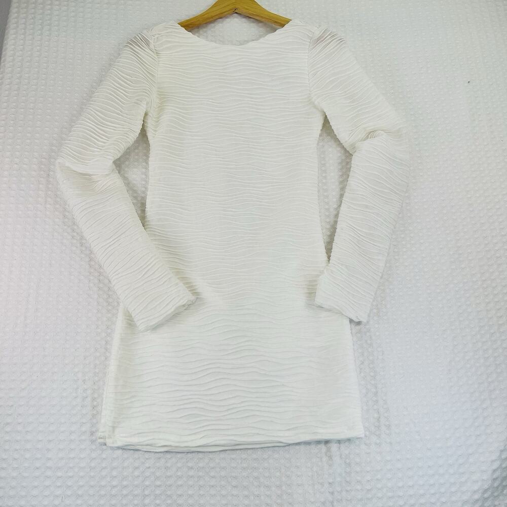 Princess Polly Dress Newton Mini Dress Size 2 Open Back Long Sleeve White - Picture 3 of 12